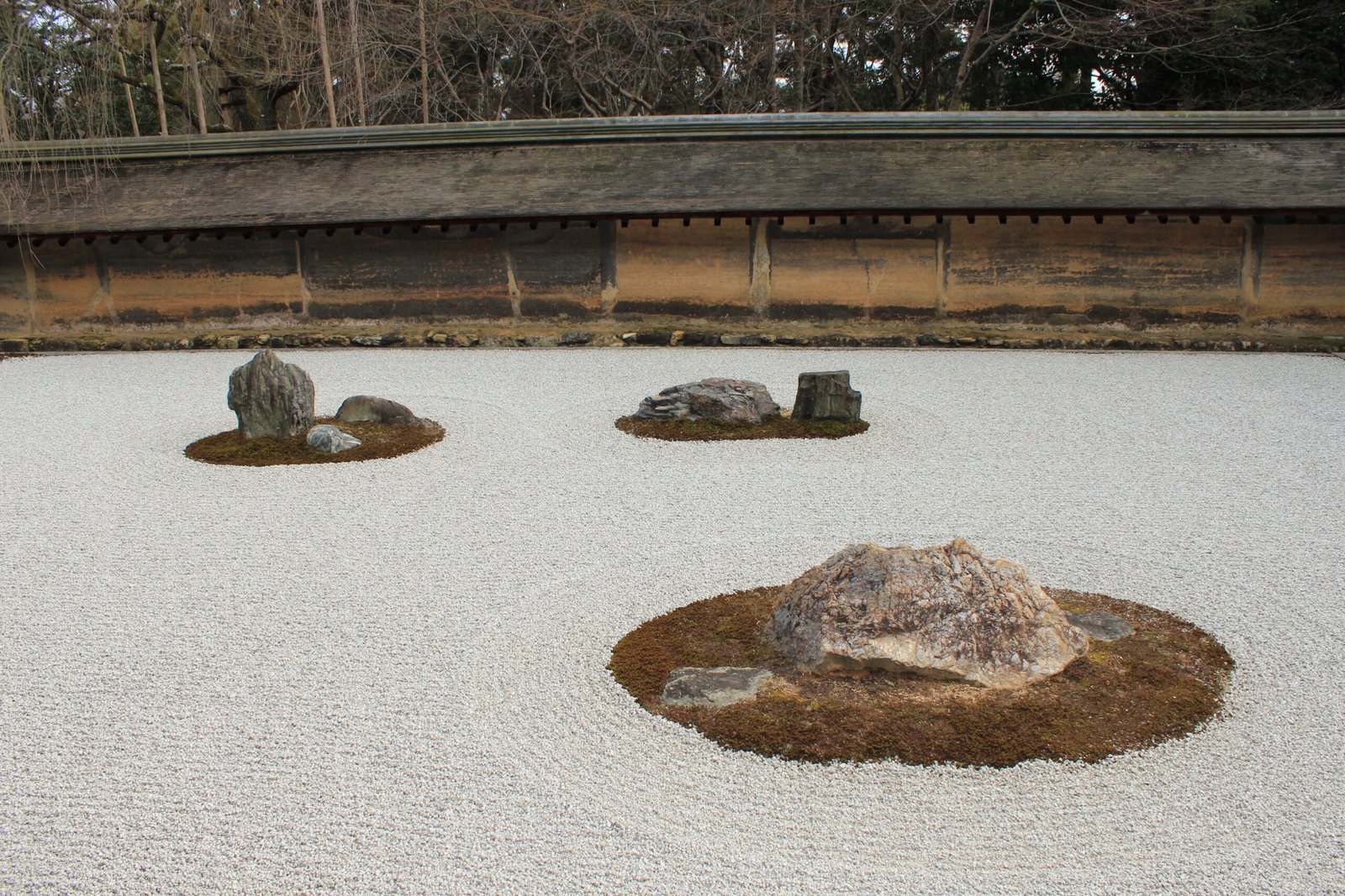 Jardín de rocas en Ryoan-Ji.