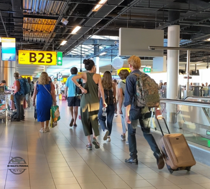 Interior del aeropuerto de Schipol, Ámsterdam.