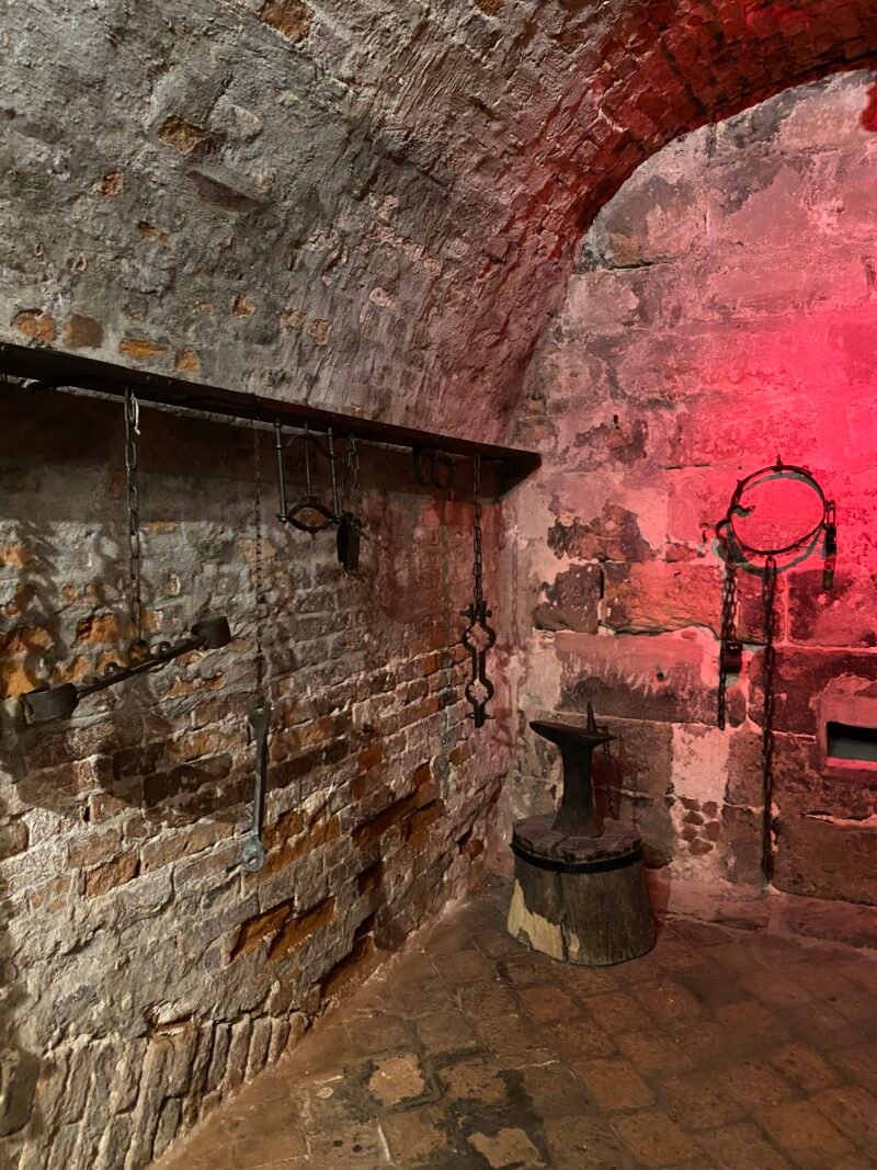 Cámara de tortura en las mazmorras medievales de Núremberg.