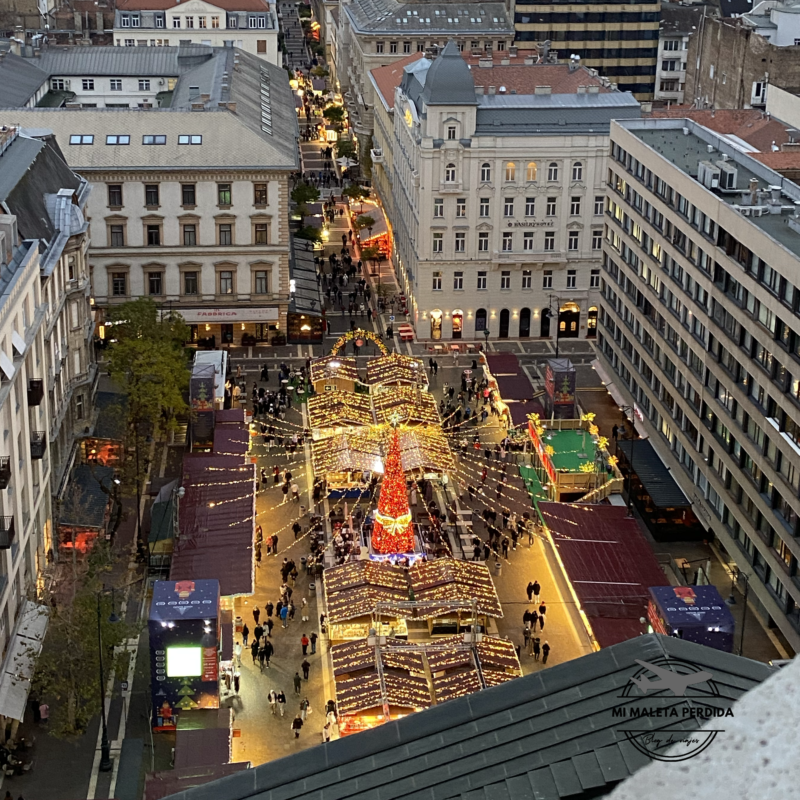Vistas del mercado desde la basílica de San Esteban. Budapest.